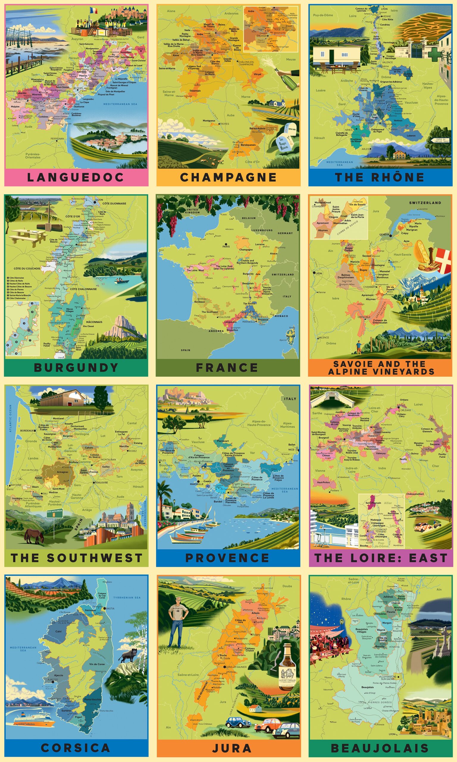 "The New French Wine" Map Poster Packs