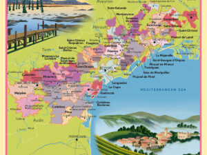 "The New French Wine" Map Poster: Languedoc