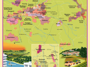 "The New French Wine" Map Poster: Loire East