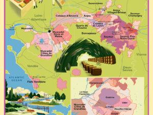 "The New French Wine" Map Poster: Loire West