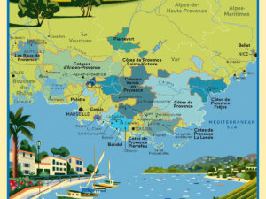"The New French Wine" Map Poster: Provence