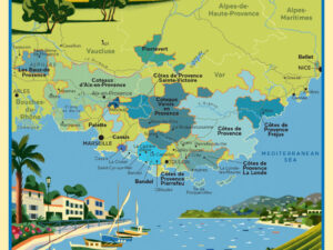 "The New French Wine" Map Poster: Provence