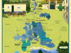 "The New French Wine" Map Poster: The Rhône