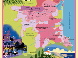 "The New French Wine" Map Poster: Roussillon