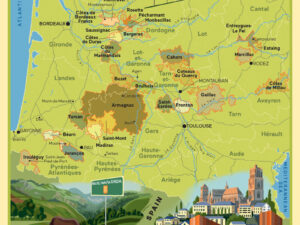 "The New French Wine" Map Poster: Southwest