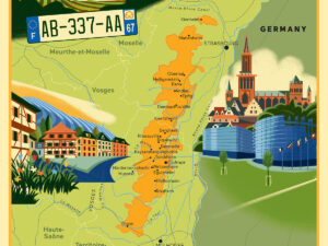 "The New French Wine" Map Poster: Alsace
