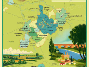 "The New French Wine" Map Poster: Chablis and Northern Burgundy