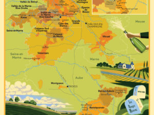 "The New French Wine" Map Poster: Champagne