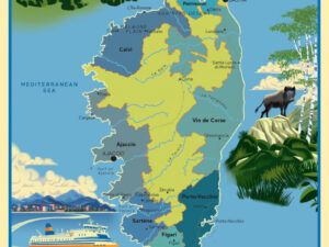 "The New French Wine" Map Poster: Corsica