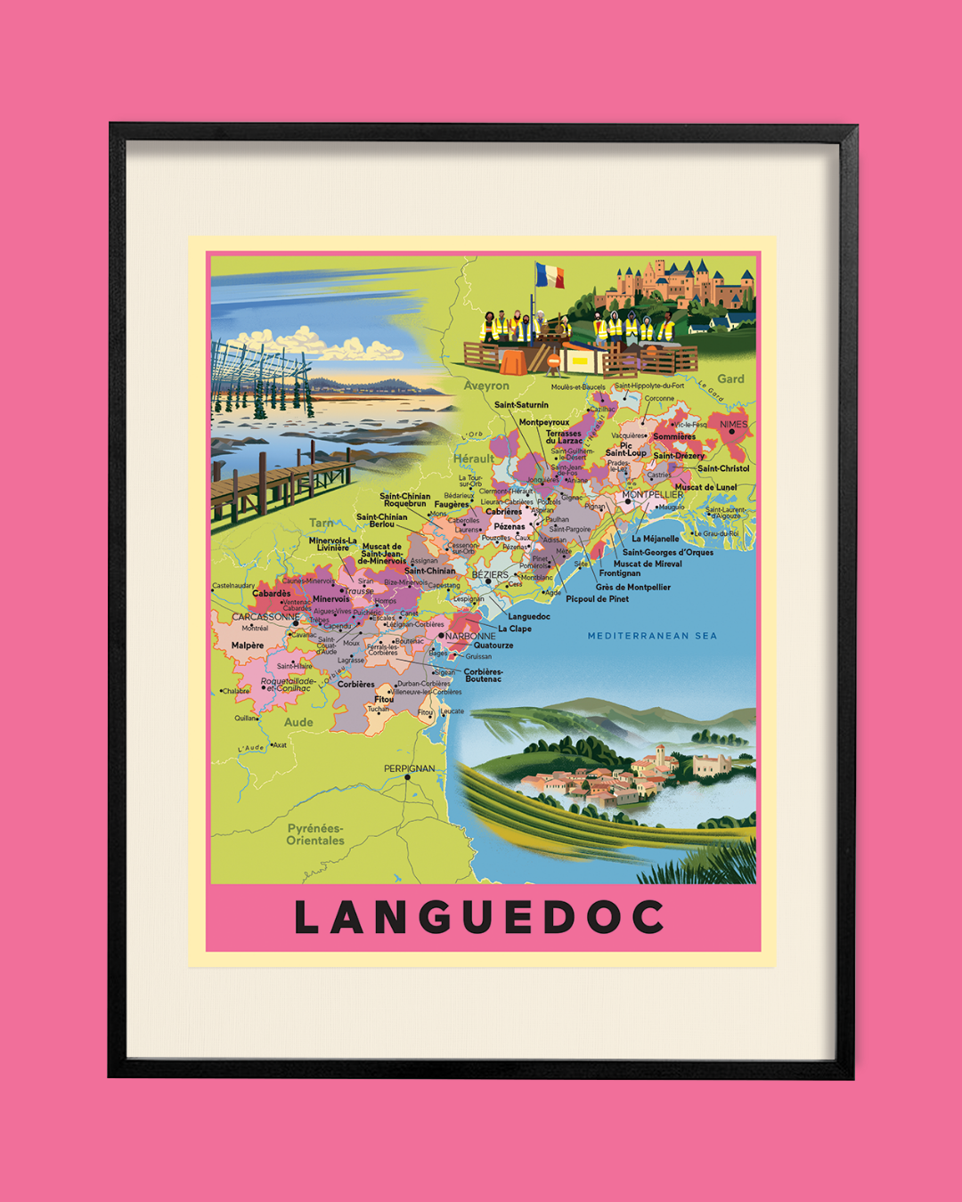 "The New French Wine" Map Poster: Languedoc - Image 4