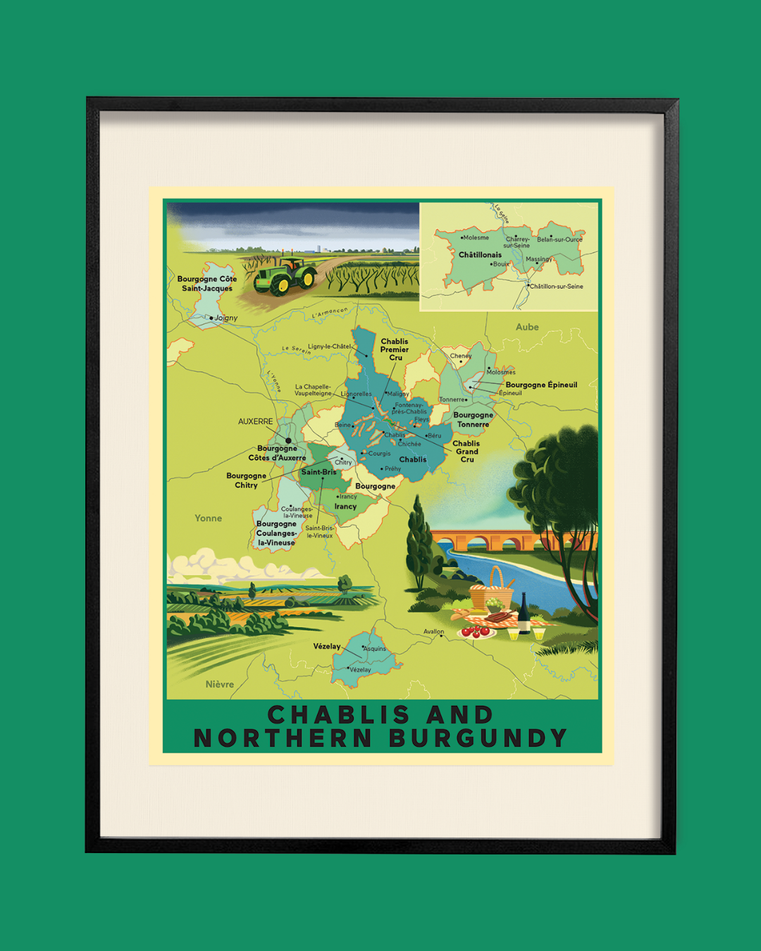 "The New French Wine" Map Poster: Chablis and Northern Burgundy - Image 4